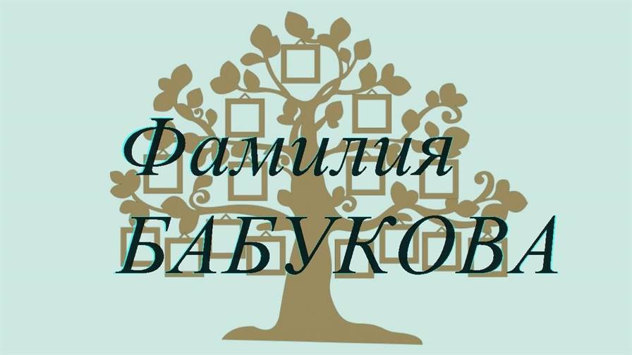 Фамилия БАБУКОВА ; происхождение история и значение