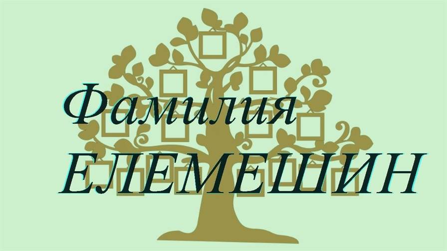 Фамилия ЕЛЕМЕШИН ; происхождение история и значение