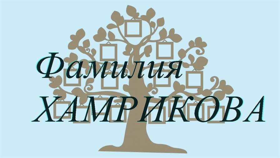 Фамилия ХАМРИКОВА ; происхождение история и значение