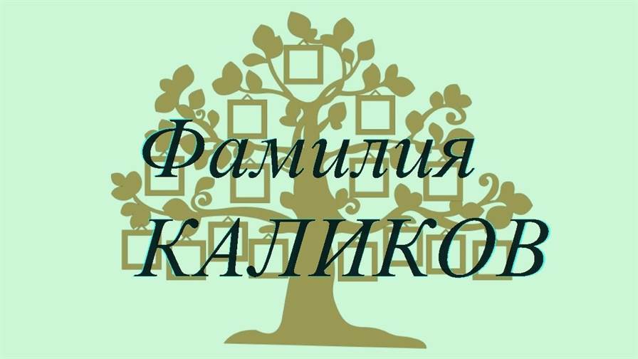 Фамилия КАЛИКОВ ; происхождение история и значение
