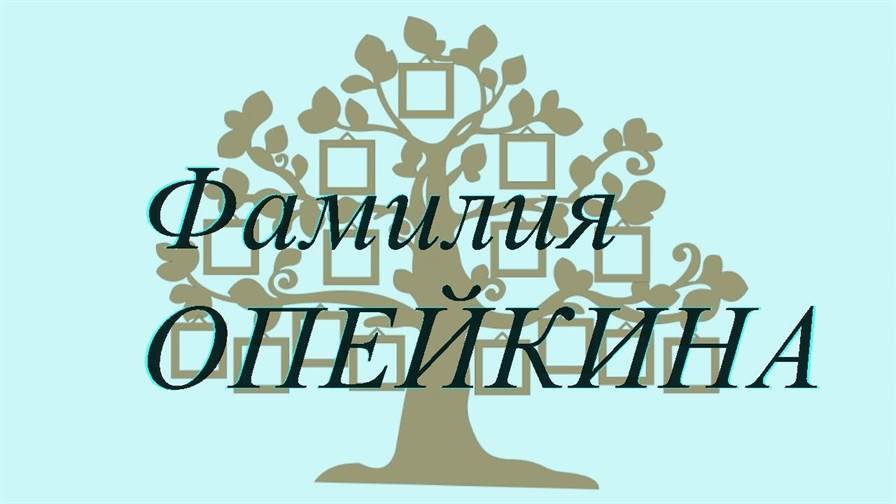 Фамилия ОПЕЙКИНА ; происхождение история и значение