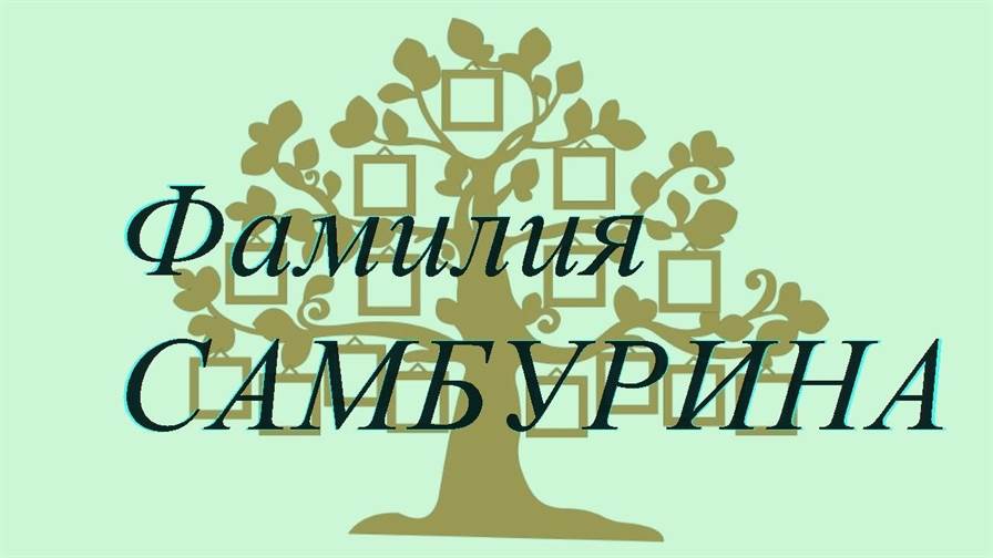 Фамилия САМБУРИНА ; происхождение история и значение