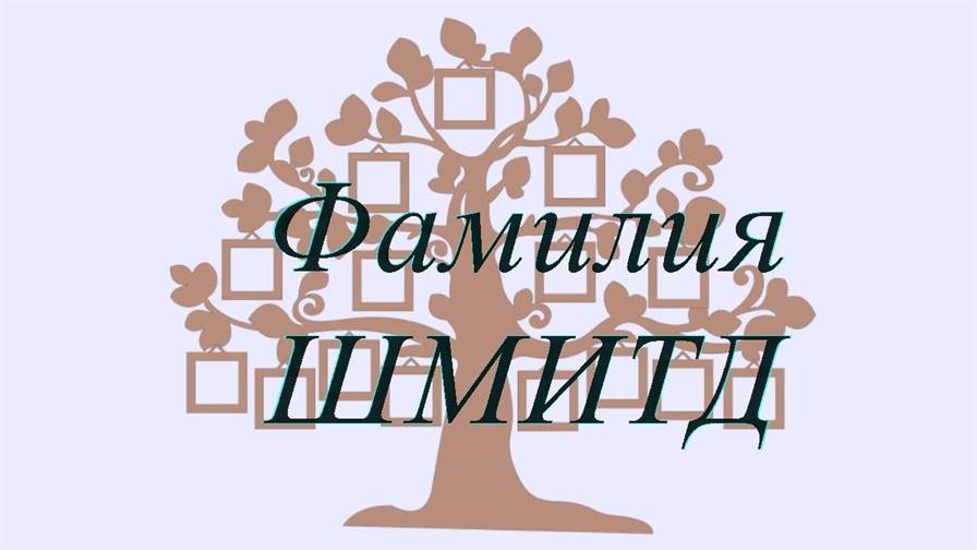 Фамилия ШМИТД ; происхождение история и значение