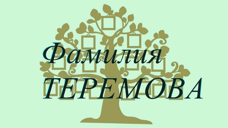 Фамилия ТЕРЕМОВА ; происхождение история и значение