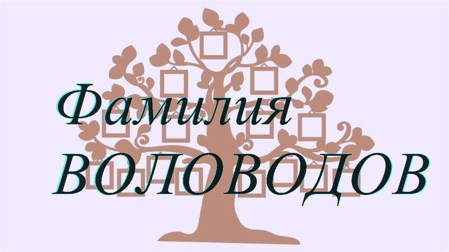 Фамилия ВОЛОВОДОВ ; происхождение история и значение