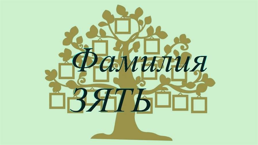 Фамилия ЗЯТЬ ; происхождение история и значение